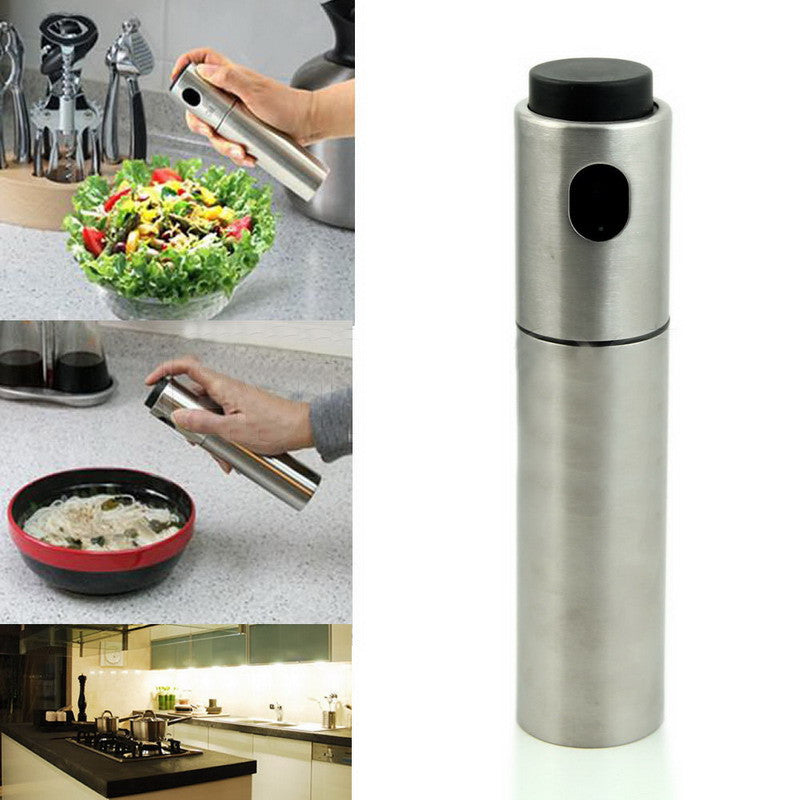 1Pcs Stainless Steel Spray Pump Fine Mist Olive Pump Spray Bottle Oil Sprayer Pot Cooking Tool HOT Free Shipping