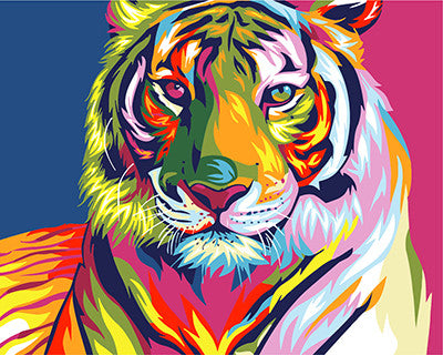 Digital Diy oil painting by numbers snow tiger wall decor picture on canvas oil paint coloring by number drawing animals