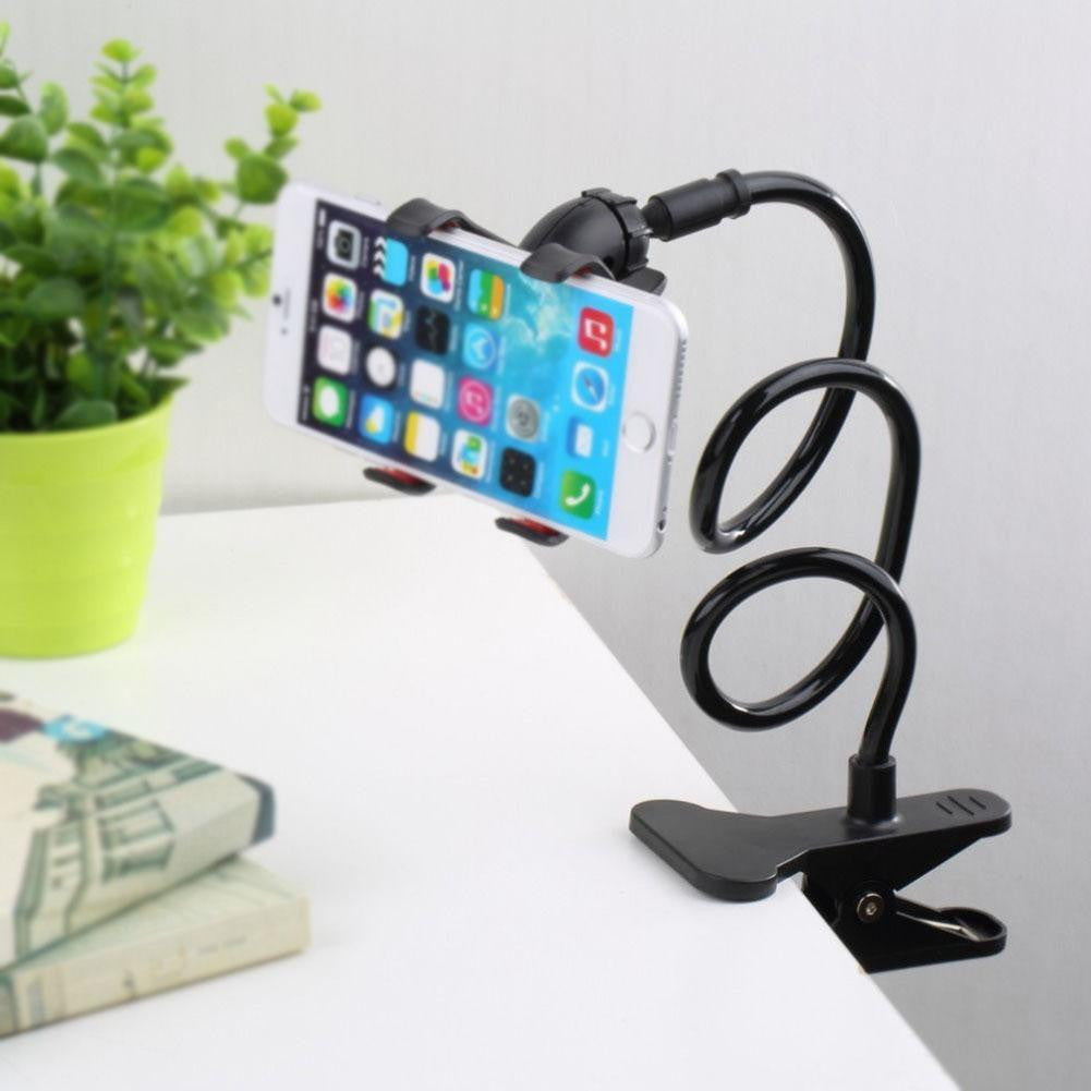 Goose neck Black 360 Rotating Flexible Long Arm Cell Phone Holder Clamp Lazy Bed Tablet Car Selfie Mount Bracket for Cell Phone