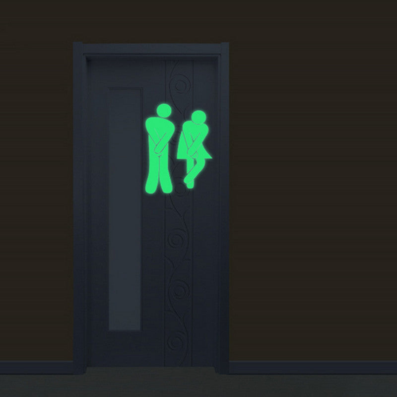French Luminous Toilet Entrance Wall Sticker DIY Bedroom Fluorescent Wall Stickers Decoration Door Wall Decal Glow in the Dark