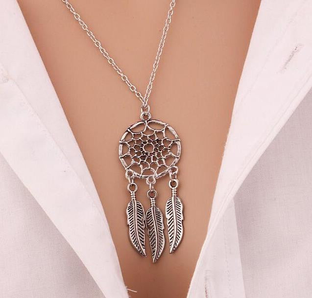 2016 Best Deal Fashion Retro Women  Tassels Feather Pendant Necklace Jewelry Bohemia Dream Catcher Pendant Chain Necklace Gift