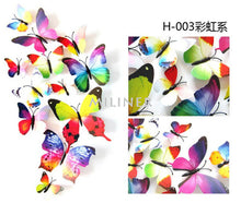 Free shipping 12pcs PVC 3d Butterfly wall decor cute Butterflies wall stickers art Decals home Decoration