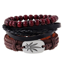 Hot selling 1Set 4pcs Punk Braided Adjustable Leather Bracelets Men For Women Cuff Vintage Jewelry  Wholesale Pulseras Hombre