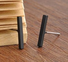 Punk Black Gold Silver Earrings Simple T Bar Earring Women Girl Ear Stud Earrings Fine Jewelry Brincos Bijoux Femme 2016