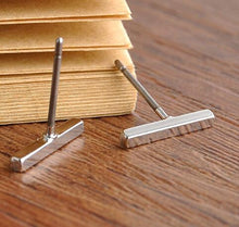 Punk Black Gold Silver Earrings Simple T Bar Earring Women Girl Ear Stud Earrings Fine Jewelry Brincos Bijoux Femme 2016