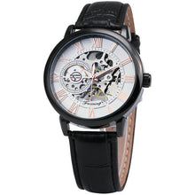 2016 Forsining 3d Logo Royal Design Black Gold Men Mechanical Watch Montre Homme Mens Watches Top Brand Luxury Leather Skeleton