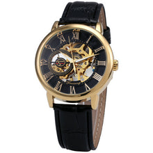 2016 Forsining 3d Logo Royal Design Black Gold Men Mechanical Watch Montre Homme Mens Watches Top Brand Luxury Leather Skeleton
