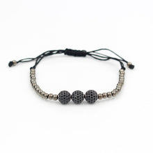 12 Color Choose Gold Plated Anil Arjandas 8mm Pave Setting Black CZ Crystal Copper Ball Bead Weave Braiding Bracelet Jewelry