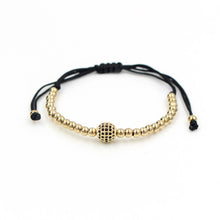 12 Color Choose Gold Plated Anil Arjandas 8mm Pave Setting Black CZ Crystal Copper Ball Bead Weave Braiding Bracelet Jewelry