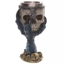 Halloween Christmas Gift 3D Skull Resin & Stainless Steel Beer Mug Goblet Funny Wine Coffee Cup Zakka Novelty For Pub Bar Decor