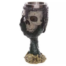 Halloween Christmas Gift 3D Skull Resin & Stainless Steel Beer Mug Goblet Funny Wine Coffee Cup Zakka Novelty For Pub Bar Decor