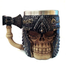 Halloween Christmas Gift 3D Skull Resin & Stainless Steel Beer Mug Goblet Funny Wine Coffee Cup Zakka Novelty For Pub Bar Decor