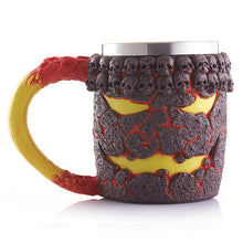 Halloween Christmas Gift 3D Skull Resin & Stainless Steel Beer Mug Goblet Funny Wine Coffee Cup Zakka Novelty For Pub Bar Decor