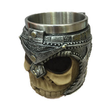Halloween Christmas Gift 3D Skull Resin & Stainless Steel Beer Mug Goblet Funny Wine Coffee Cup Zakka Novelty For Pub Bar Decor
