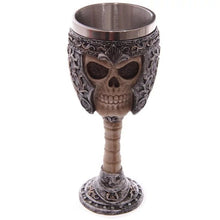 Halloween Christmas Gift 3D Skull Resin & Stainless Steel Beer Mug Goblet Funny Wine Coffee Cup Zakka Novelty For Pub Bar Decor