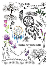 A6080-201 Big Black tatuagem Taty Body Art Temporary Tattoo Stickers Feather Rainbow Diamond Glitter Tatoo Sticker