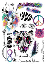 A6080-201 Big Black tatuagem Taty Body Art Temporary Tattoo Stickers Feather Rainbow Diamond Glitter Tatoo Sticker