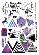 A6080-201 Big Black tatuagem Taty Body Art Temporary Tattoo Stickers Feather Rainbow Diamond Glitter Tatoo Sticker
