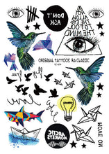 A6080-201 Big Black tatuagem Taty Body Art Temporary Tattoo Stickers Feather Rainbow Diamond Glitter Tatoo Sticker