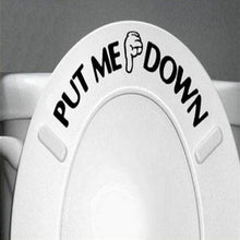 Rush Sales Gesture Hand Decal Funny Bathroom Toilet Seat Wall Sticker Sign for PUT ME DOWN  Wallstickers Wall Sticker