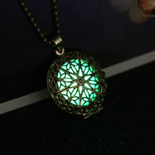 Steampunk Antique Bronze Magic Round Locket Glow In The Dark Pendant Necklace Glowing Luminous Vintage Hollow Necklace Gift N282