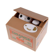 New Arrival Square 40 Coins Greedy Cat Panda Steal Coin Piggy Bank Automated Savings Box Toy Gift White Money Coin Boxes Gifts
