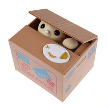 New Arrival Square 40 Coins Greedy Cat Panda Steal Coin Piggy Bank Automated Savings Box Toy Gift White Money Coin Boxes Gifts
