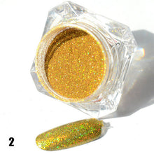 1.5g 1 Box Hot Sale Holographic Glitter Laser Powder Nail Glitter Manicure Nail Art Chrome Pigment DIY Nails- 8 Colors Available