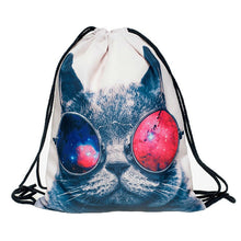 Waterproof Drawstring Storage Bag Cute Animals 3D Digital Printing Polyester ToysTravel Shoes Laundry Lingerie Makeup Pouch