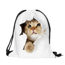 Waterproof Drawstring Storage Bag Cute Animals 3D Digital Printing Polyester ToysTravel Shoes Laundry Lingerie Makeup Pouch