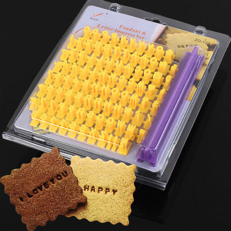 Alphabet Letter Number Biscuit Cookie Cutter Press Stamp Embosser Cake Mould