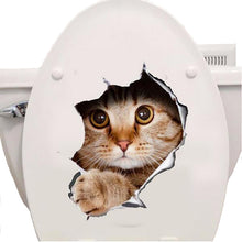 3D Cats Wall Sticker Toilet Stickers Hole View Vivid Dogs Bathroom Room Decoration Animal Vinyl Decals Art Sticker Wall Poster