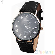 Business Men's Roman Numerals Faux Leather Band Quartz Analog Luxury Dress Watches New Design 6XYV