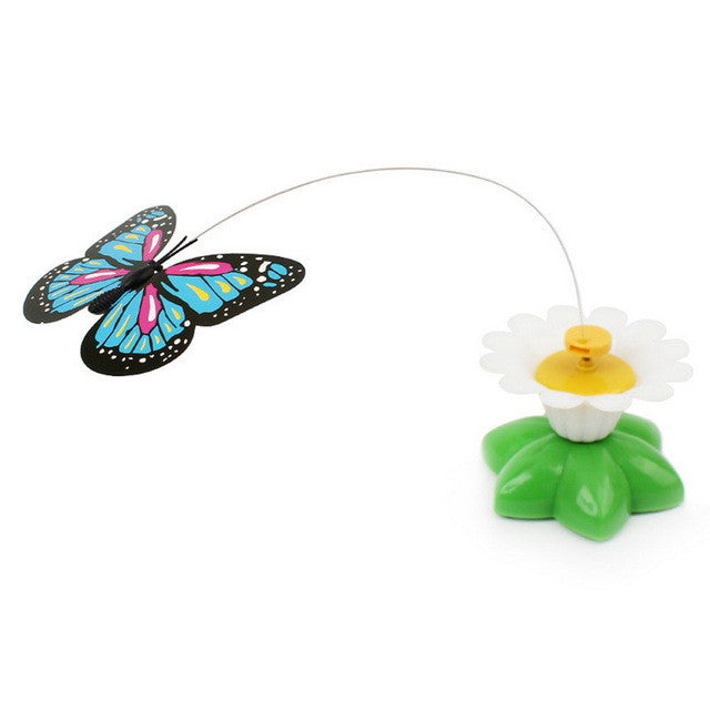 Cat Toys Electric Rotating Colorful Butterfly Funny  Pet Seat ScratchToy For Cats Kitten 8 x 5.5cm