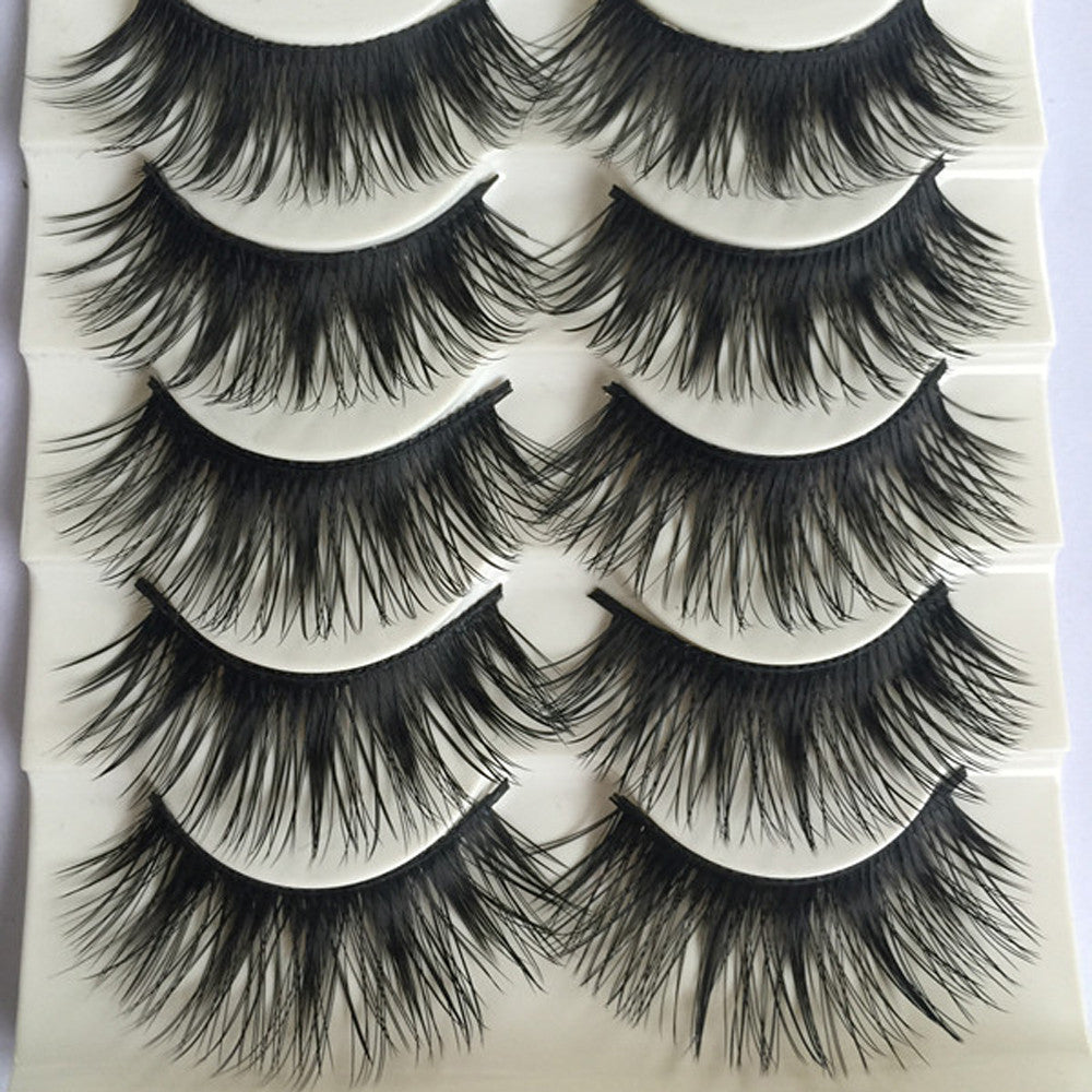 5 Pairs/set Beauty Thick eyelashes Makeup False Eyelashes Long Black Nautral Handmade Eye Lashes Extension High Quality