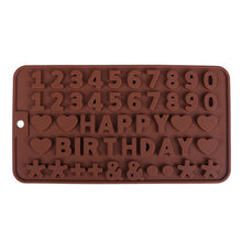 Delidge1 pc 3D Double 26  Letters Shape Or 0-9 Numers Chocolate Molds Happy Birthday Words Cake Mold Pudding Dessert Decoration