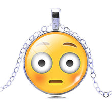 New Brand Jewelry 13 Style Silver Colour  with Glass Cabochon Cute Emoji Pattern Choker Long Pendant Necklace for Women Gift
