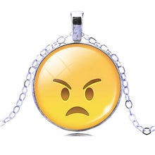 New Brand Jewelry 13 Style Silver Colour  with Glass Cabochon Cute Emoji Pattern Choker Long Pendant Necklace for Women Gift