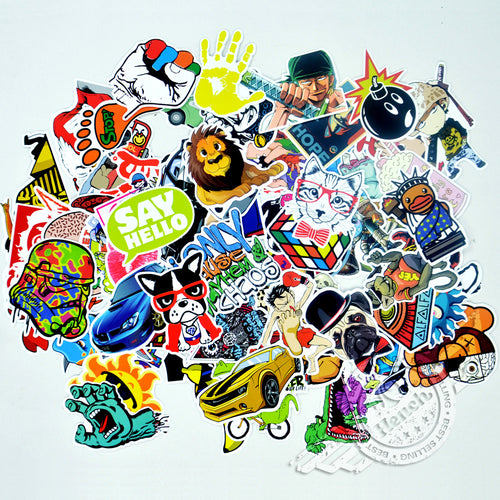 50 pcs Funny Car Stickers on Motorcycle Suitcase Home Decor Phone Laptop Covers DIY Vinyl Decal Sticker Bomb JDM Car styling