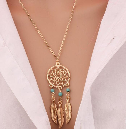 2016 Best Deal Fashion Retro Women  Tassels Feather Pendant Necklace Jewelry Bohemia Dream Catcher Pendant Chain Necklace Gift