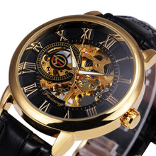 2016 Forsining 3d Logo Royal Design Black Gold Men Mechanical Watch Montre Homme Mens Watches Top Brand Luxury Leather Skeleton