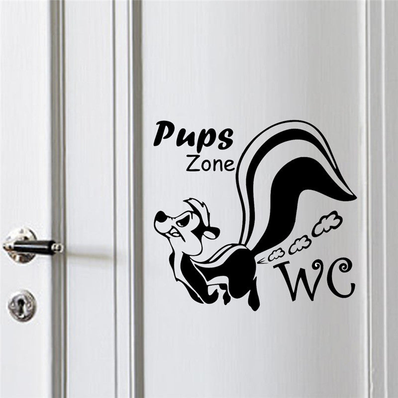 dog's pups zone wall stickers toilet WC restroom decorations animals 362. diy vinyl home decals cartoon mural art posters 5.3