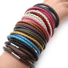 2016 New Fashion 100% Genuine Braided leather bracelet Men Bracelet for Women Jewelry with Magnetic Clasps Charm Bracelet F2821