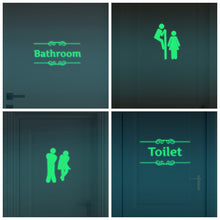 Creative Luminous Wall Stickers Bathroom Decoration Toilet Door Vinyl Wall Art Decals Glow in the Dark Quote Sticker Home Decor